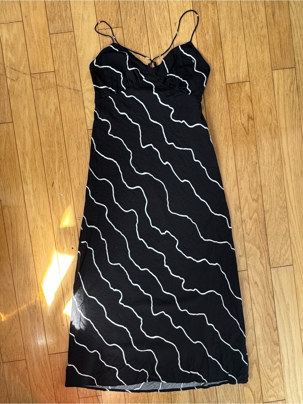 Madewell Black & White Abstract Print Maxi Slip Dress Size 4